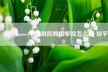 广饶中国消防救援学院怎么样 知乎