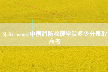 广饶中国消防救援学院多少分录取高考
