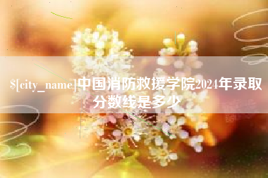 广饶中国消防救援学院2024年录取分数线是多少