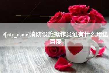 广饶消防设施操作员证有什么用途百度