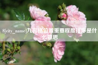 广饶九宫格位置重要程度排序是什么意思