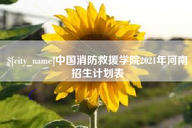广饶中国消防救援学院2021年河南招生计划表